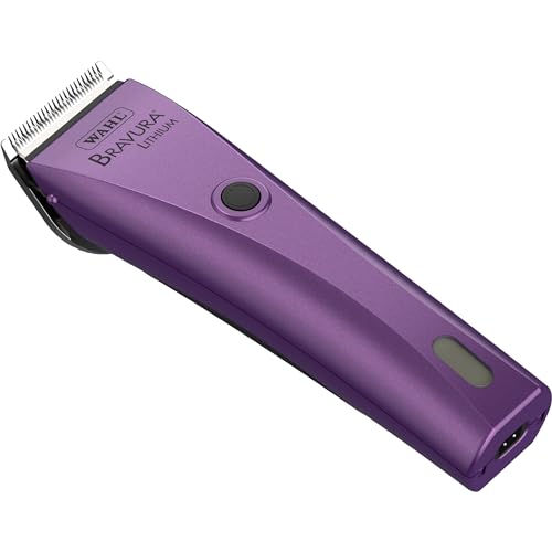 Wahl Professional Animal Bravura Lithium Ion Clipper, 41870-0423, Purple | Professional-Grade Pet Clippers for Grooming, 5-in-1 Fine Adjustable Blade, Perfect for Cats and Small to Medium-Sized Dogs - color: Purple