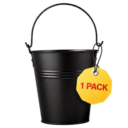 Grease Bucket for Pellet Grill Smokers – Black Grease Bucket Heavy Duty Galvanized Steel Drip Catcher, Rust-Proof 5.6" Diameter, Easy Clean BBQ Accessory - color: Black 1pack
