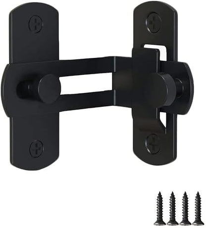 WAYDA Barn Door Lock, 90 Degree Right Stainless Steel Angle Door Latch Buckle for Doors and Windows | Sliding Gate Latches for Doors, Gates, Cabinets, Sheds, Fences Carbon Steel Gate Hardware
