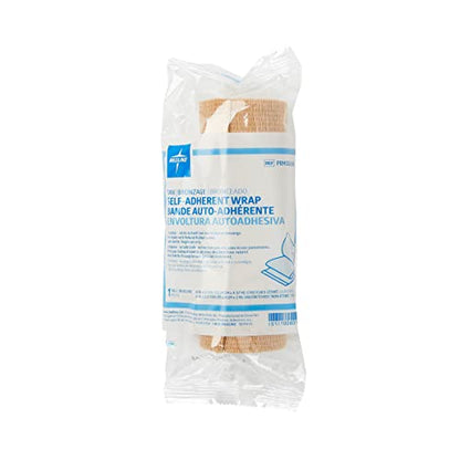 Medline Non-Sterile Self Adherent Cohesive Bandages, Tan, 6" x 5 yds., (15.2 cm x 4.6 m), Not Made From Natural Rubber Latex, Pack of 12 - size: 6" x 5 yd