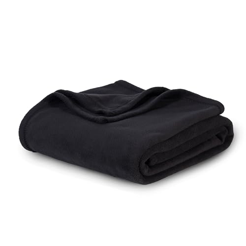 Berkshire Blanket Microfleece King Size Bed Blanket Black, Lightweight Soft Breathable Plush Micro Fleece Blanket for Bed Couch Sofa, 90x108 Inches - color: Black, size: King/Cal King