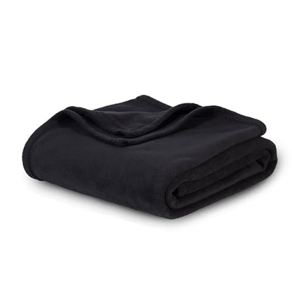 Berkshire Blanket Microfleece King Size Bed Blanket Black, Lightweight Soft Breathable Plush Micro Fleece Blanket for Bed Couch Sofa, 90x108 Inches - color: Black, size: King/Cal King