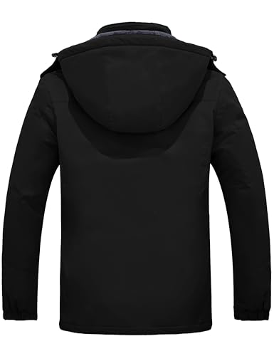 wantdo Women Hardshell Waterproof Windproof Insulated Ski Trekking Jacket - color: Black, size: Large