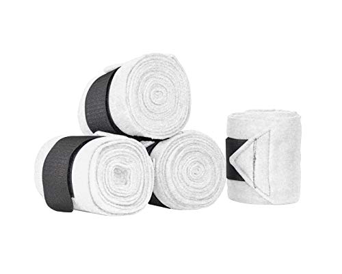 Derby Originals Set of 4 Super Soft Fleece Horse Polo Wraps with Velcro - color: Red