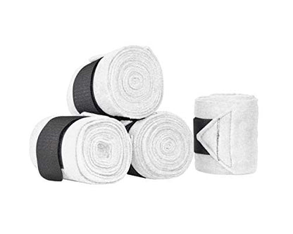 Derby Originals Set of 4 Super Soft Fleece Horse Polo Wraps with Velcro - color: Red