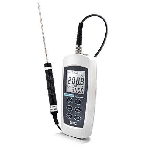 PerfectPrime TC0370, IP67 Water Proof Platinum RTD Thermometer with PT100/4 line Probe - style: 1 CH, RTD Water Proof