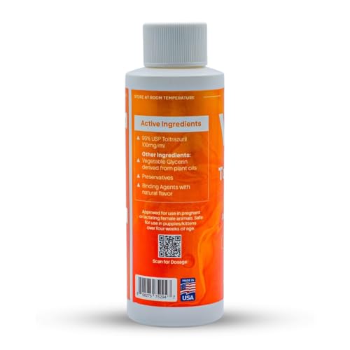 Toltrazuril 10.0% for Horses, Dogs, Cats, 120mL/4 Ounce, for Non-Food Chain Animals - size: 10% Strength | 120mL/4 Ounces