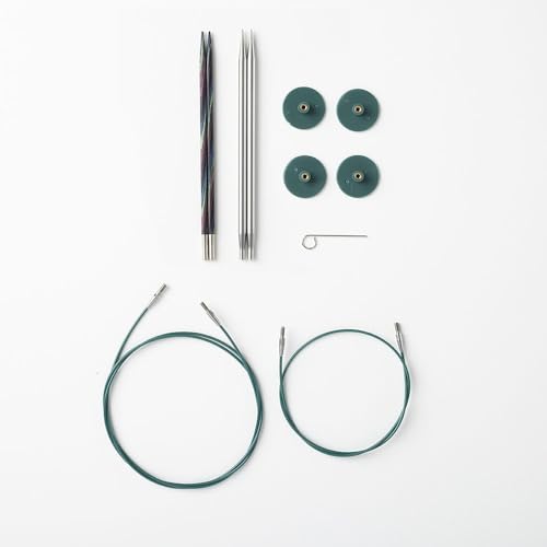 Knit Picks Wood and Metal Interchangeable Knitting Needles Set - US 6 and 7 - color: Foursquare Majestic & Reflections