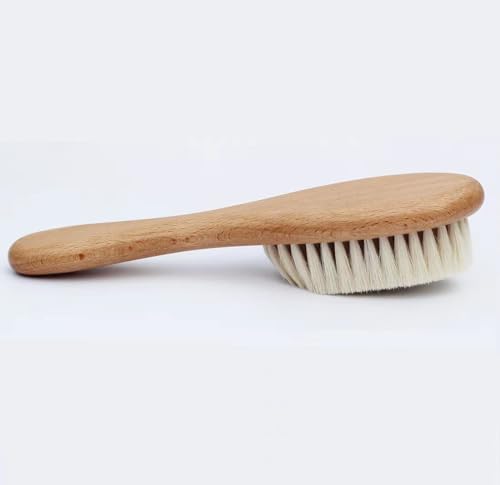 Wooden Handle And Super Soft Goat Hair, Soft Baby Brush For Newborns And Toddlers