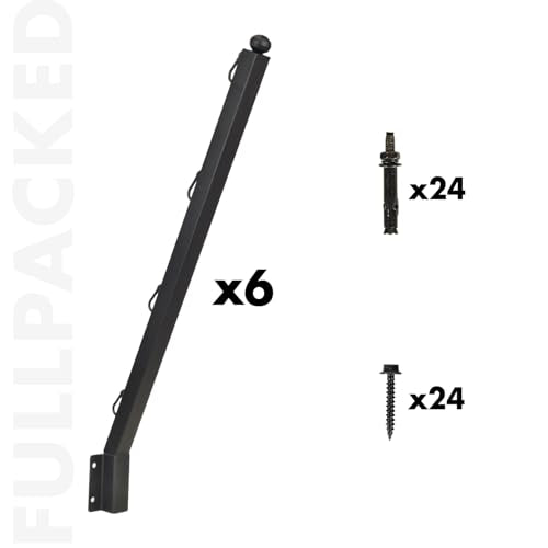 12-Pcs 31.5" Fence Post Extender Heavy Duty Barbed Wire Extension Arm - color: Set 12, size: 25 Degree