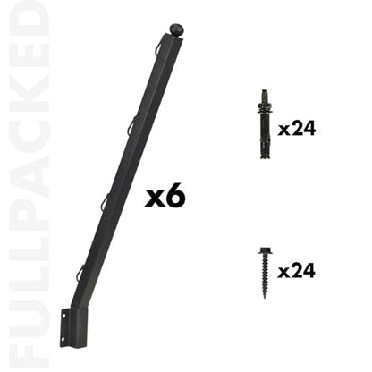 12-Pcs 31.5" Fence Post Extender Heavy Duty Barbed Wire Extension Arm - color: Set 12, size: 25 Degree