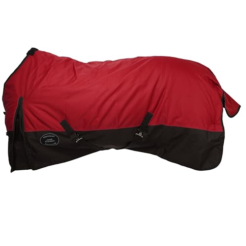 Showman Waterproof & Breathable 1200 Denier Turnout Horse Blanket - color: Red, size: 70"