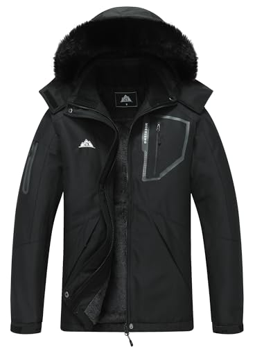 MOERDENG Women's Warm Winter Coat Insulated Snowboarding Jacket - color: Black, size: Small