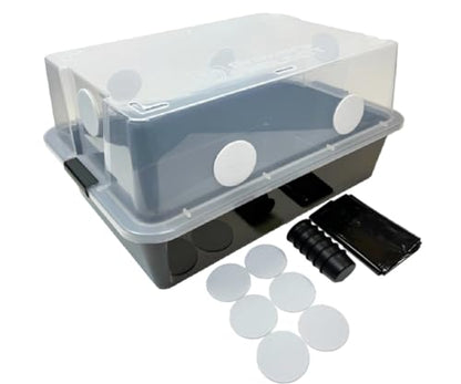 Myco Labs Grower's Select 66Q Large Mushroom Monotub Fruiting Chamber with Filter Disks and Liner - size: 66 Quart