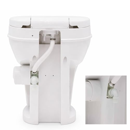 SEAFLO RV Toilet – 18.4" Residential Height, Gravity Flush Foot Pedal, 4-Year Warranty, Fits Most RVs (9.5" Rough-In), Soft Close Seat, 2-Bolt Mount, for Camper Travel Trailer Motorhome SFRTPH-01-01 - color: White