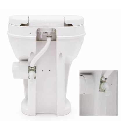 SEAFLO RV Toilet – 18.4" Residential Height, Gravity Flush Foot Pedal, 4-Year Warranty, Fits Most RVs (9.5" Rough-In), Soft Close Seat, 2-Bolt Mount, for Camper Travel Trailer Motorhome SFRTPH-01-01 - color: White