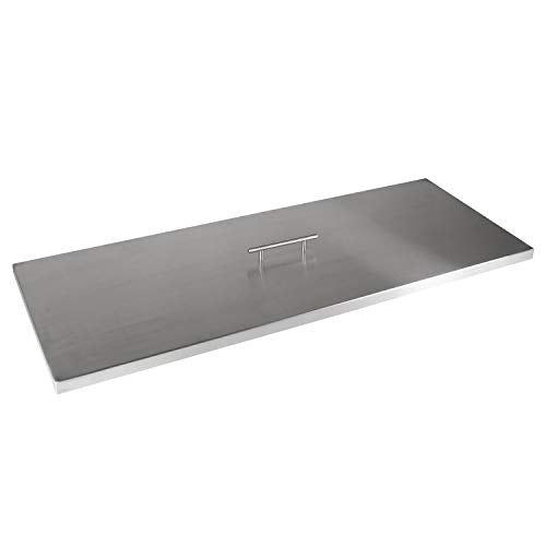 Celestial Fire Pit Cover for 36”x12” Rectangular Burner Pan (39" x 15" Actual Size), Commercial Grade, Stainless Steel, Wrapped Edge - size: 39 x 15"