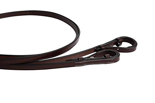 Huntley Equestrian Pelham Flat Curb English Bridle Rein 1/2" Width (Full)