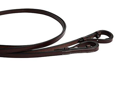 Huntley Equestrian Pelham Flat Curb English Bridle Rein 1/2" Width (Full)