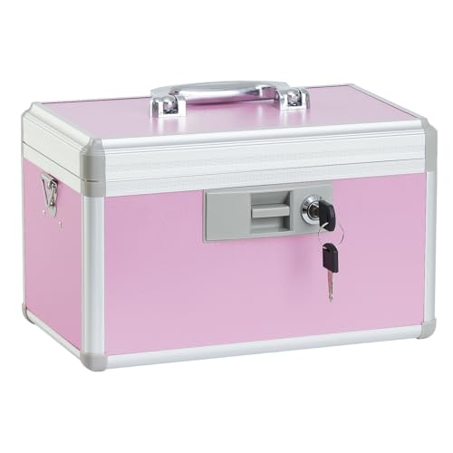 xydstay Medicine Lock Box, 12.2" x 7.9" x 7.5", Pink - size: 12.2x7.9x8.2 Inch (Pack of 1)