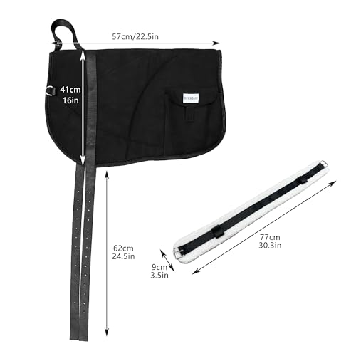 Saddle Pad Western, Classic Contour Saddle Pad, Ortho Pad Horse Saddle Pad, Saddle Blanket - color: Black
