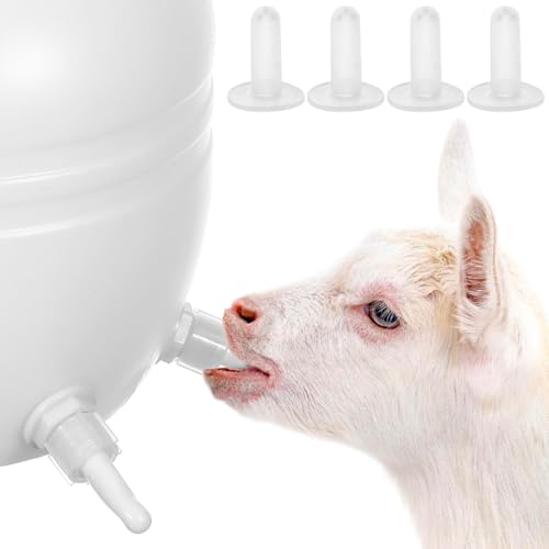 Totority Goat Bottle Nipples 6 Pack Sheep Feeder Bottle Nipples for Lambs Calves & Newborn Livestock Silicone Nursing Teats with Milk Flow Valve for Barn Feeding