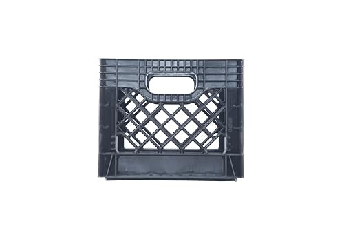 Hudson Exchange 13 x 13 x 11" (16 Quart, 4 Pack) Mesh Commercial Grade Milk Crate Handled Storage Container Tote, Black
