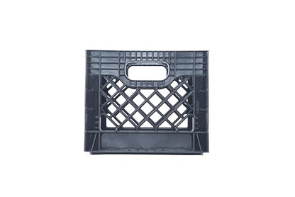 Hudson Exchange 13 x 13 x 11" (16 Quart, 4 Pack) Mesh Commercial Grade Milk Crate Handled Storage Container Tote, Black