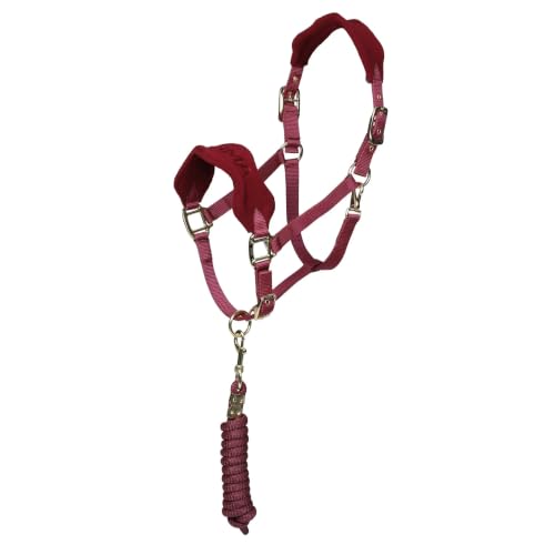 Shires ARMA Fleece Headcollar & Lead Rope - color: Black Cherry, size: Full