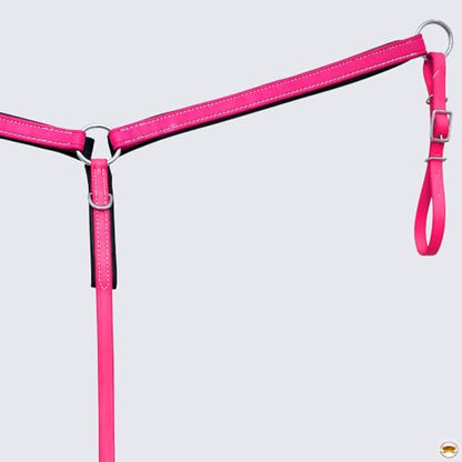 HILASON Western Horse Biothane Leather Breast Collar Tack - color: Pink & Black