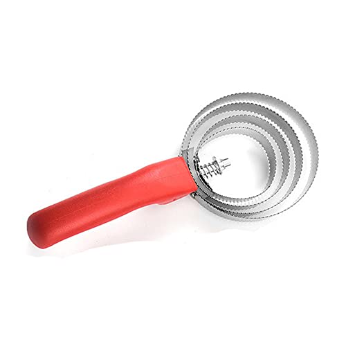 Curry Comb Stainless Steel Reversible Spring Horse Brush Scraper with Soft Rubber Grip Handle, 4Rings