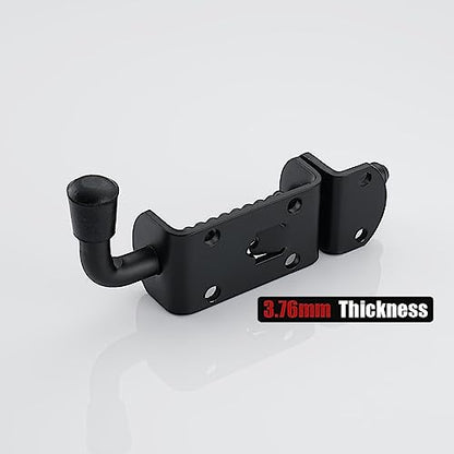JQK Spring Loaded Barrel Bolt Latch, Heavy Duty 304 Stainless Steel Thickened 3mm Door Lock, 6.3 Inch Black, HSB410-BK-P2 - color: Black, size: 6.3Inch - 2Pack