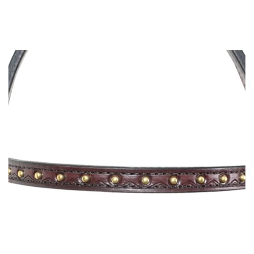 CIRCLE Y Marfa Lights Suede Browband Headstall | Double Ply Western Headstall with Suede Overlay, White Stitching & Stainless Steel Hardware | 35"- 43" Adjustable Fit - color: Royal Blue