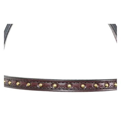 CIRCLE Y Marfa Lights Suede Browband Headstall | Double Ply Western Headstall with Suede Overlay, White Stitching & Stainless Steel Hardware | 35"- 43" Adjustable Fit - color: Royal Blue