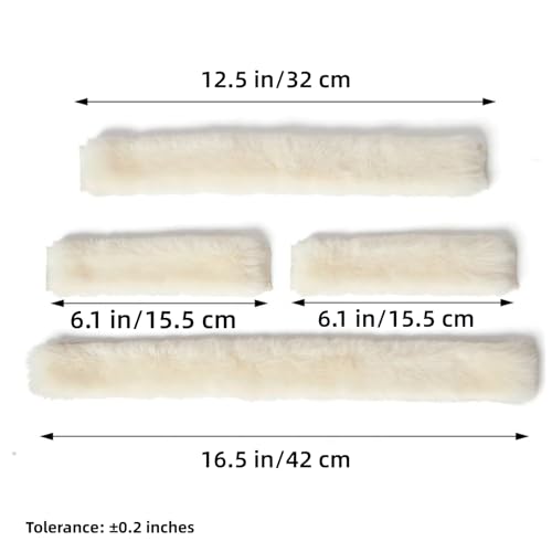Genuine Wool Horse Halter Cover, 4 PCS Merino Sheepskin Horse Halter Set - color: Ivory White