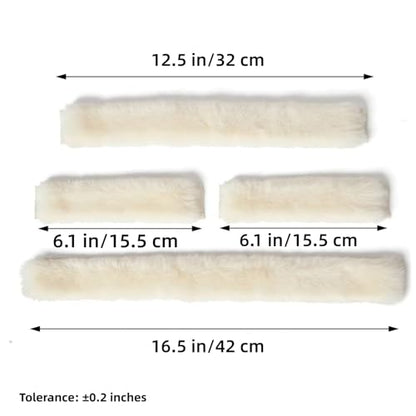 Genuine Wool Horse Halter Cover, 4 PCS Merino Sheepskin Horse Halter Set - color: Ivory White