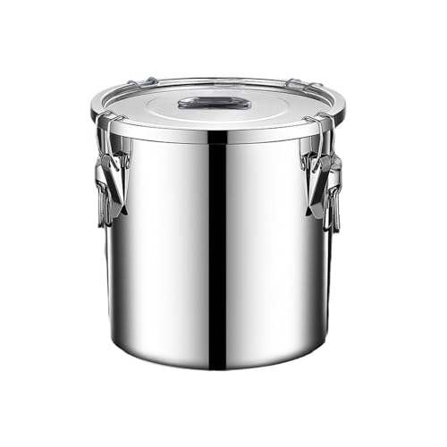 304 stainless steel food storage containers with lids lock clips airtight container large airtight for rice flour sugar grain coffee bean storage containers Kitchen jar (3.17gal/12L) - size: 3.17gal