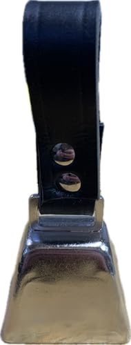Dog Collar Cow Bell - color: Nickel, size: 4) Medium-Large (1 3/4" H x 2" W)