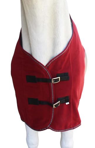 76" Horse Polar Fleece Cooler Exercise Blanket Wicks Moisture 43F09 - color: Burgundy Grey, size: 76 inches