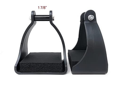 AJ Tack Polymer Trail Stirrups, Black, Shock-Absorbing Cushioned Foot Pads, 4 Neck Sizes, Lightweight, Western and English, Trail and Endurance Riding | All-Day Comfort with Shock-Absorbing Pads, Helps Reduce Rider Fatigue, Lightweight & Durable, Black
