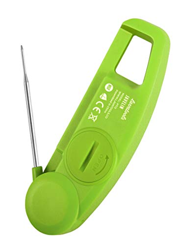 Lavatools Javelin® Ultra-Fast 3-Second Digital Instant Read Meat Thermometer for Grill and Cooking, 2.75" Probe, Compact Foldable Design, Large Display, IP65 Water Resistant, NSF Certified – Wasabi - color: Wasabi