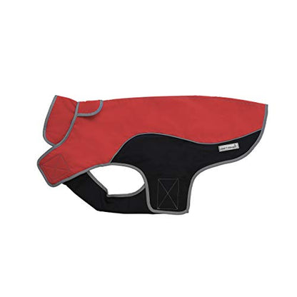 Jacket for All Dogs, Fleece-Lined, Waterproof Doggie Vest, Reflective Pet Parka (6800) (XX-Small, Red and Black) - color: Red/Black, size: XX-Small