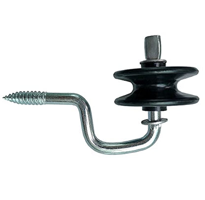 QMARK 10 Pack Electric Fence Wood Post Anchors, Wood Post Screw-in Insulators (Roller Insulators)