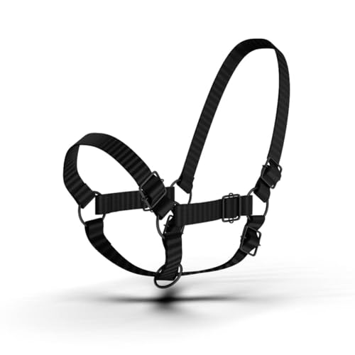 HADZAM Adjustable Nylon Cow Halter | Calf Halter one Halter for (1 Year to Full Size) Easy Adjustable Straps elimates the Need of Ill-Fitting Cattle Halter - color: RED