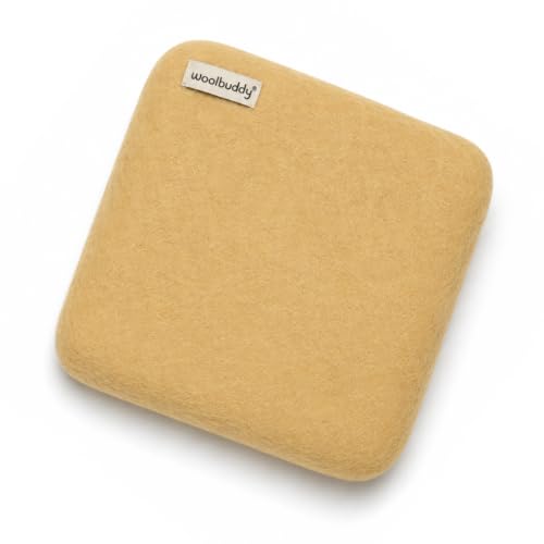 Woolbuddy Needle Felting Mat 10 x 10 x 1.5 Inch (Yellow) Pure Wool Felt Pad - color: Yellow