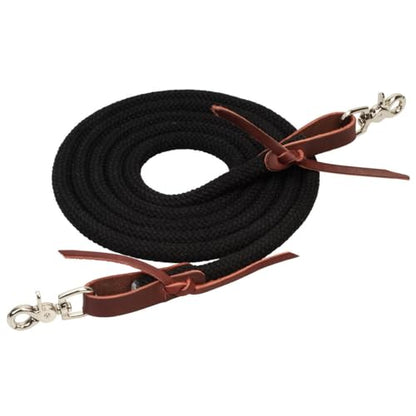 Weaver Equine EcoLuxe™ Round Trail Rein, Black, 1/2" W x 10' L