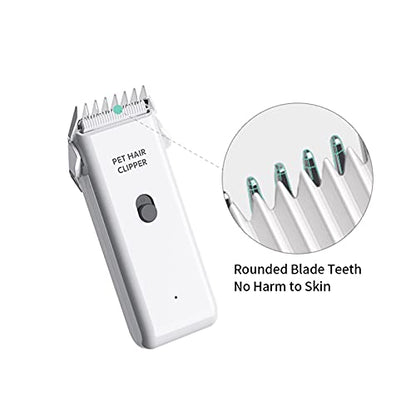 Dog Cat Home Hair Waterproof Clipper Portable Pet Shaver - color: White