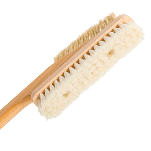 Redecker Natural Goat Hair Bristle Computer Brush, Non-Scratch and Anti-Static for Electronics, Oiled Beechwood Handle, 10-1/3-Inches Long, Made in Germany - color: Brown