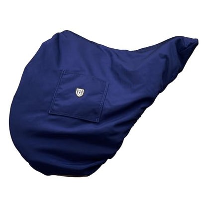 Harrison Howard Premium English Saddle Cover, Waterproof & Breathable Fleece-Lined Protective Saddle Cover - color: Navy, size: GP/CC-One Size