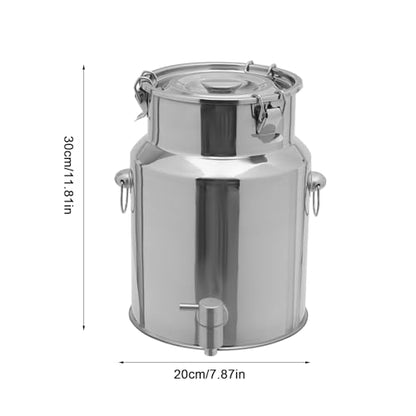 10L/2.64Gal Stainless Steel Beverage Storage Dispenser with a Spigot Milk Can Drink Jug Dispenser with Hangable Lid, 7.87 * 11.81in (Silver - 10L/2.64Gal) - color: Silver - 10L/2.64Gal